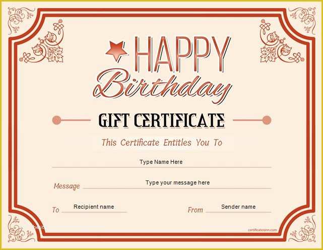 Free Gift Certificate Template Word Of Birthday Gift Certificate Sample Templates for Word