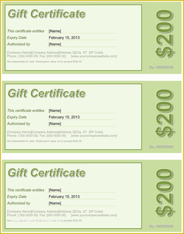 Free Gift Certificate Template Word Of Gift Certificate