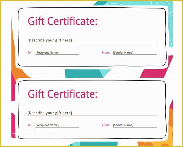 Free Gift Certificate Template Word Of Printable Gift Certificate Templates