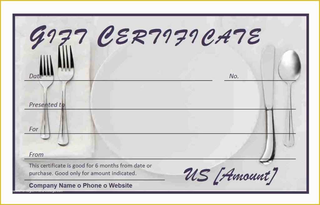 Free Gift Certificate Template Word Of Restaurant Gift Certificate