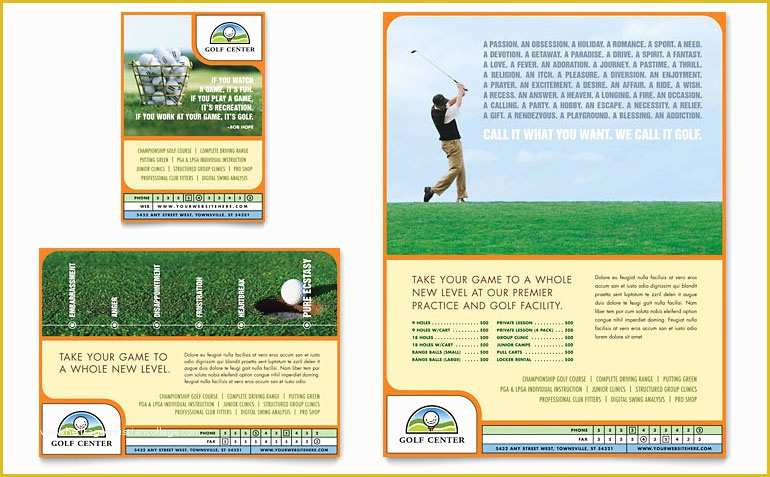 Free Golf Brochure Templates Of Golf Instructor & Course Flyer & Ad Template Word