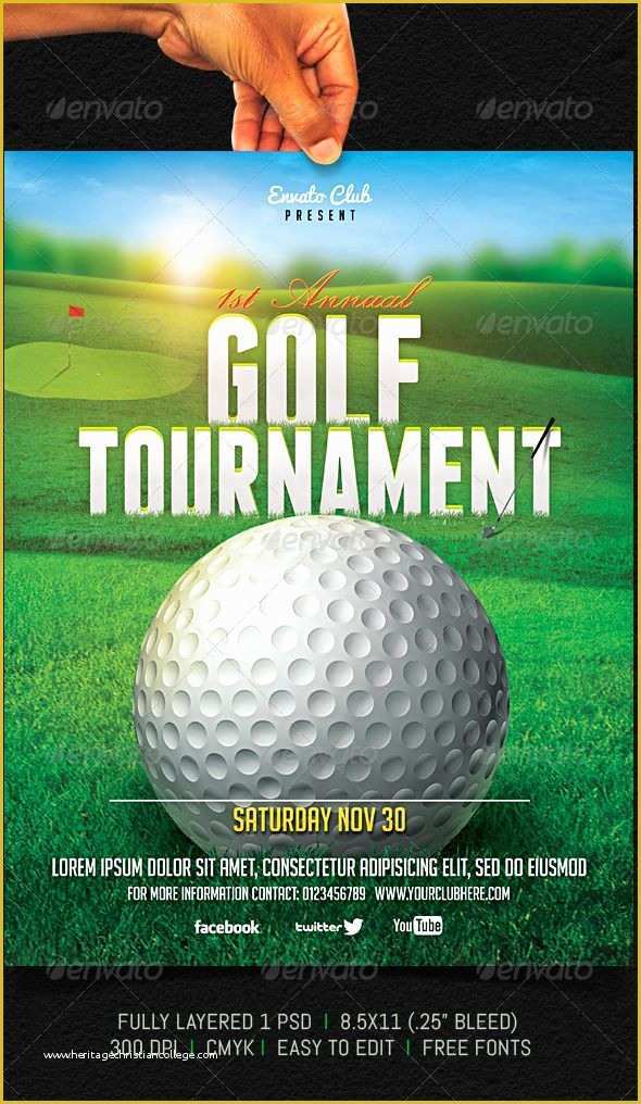 Free Golf Brochure Templates Of Golf tournament Flyer Graphicriver Fully Layered 1 Psd