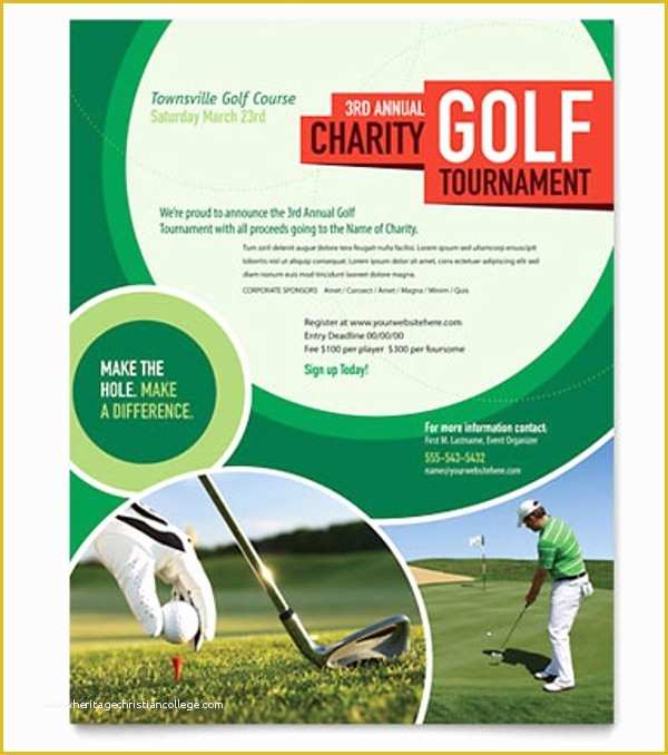 Free Golf Brochure Templates Of Golf tournament Flyer Template