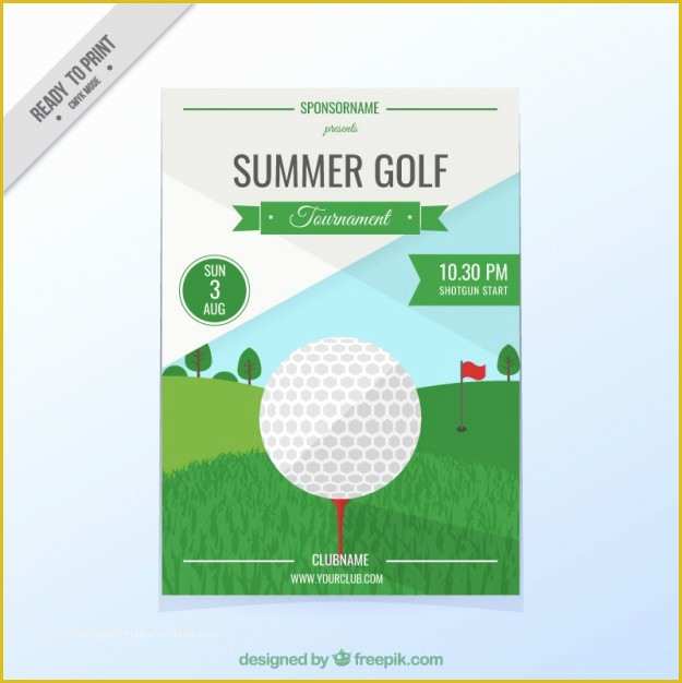 Free Golf Brochure Templates Of Golf tournament Flyer Vector