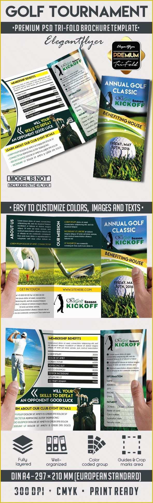 Free Golf Brochure Templates Of Tri Fold Template for Golf tournament – by Elegantflyer