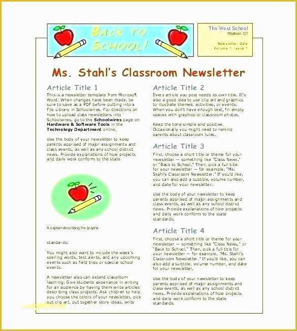 Free Google Newsletter Templates Of Classroom Newsletter Template 