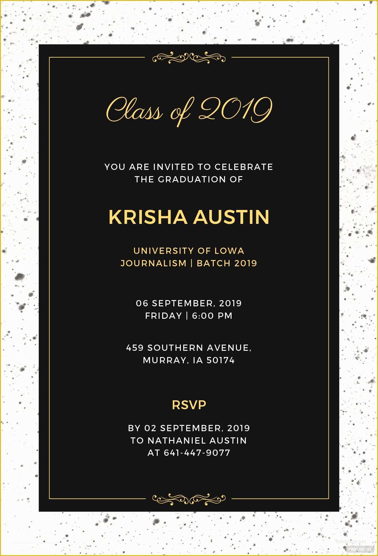 Free Graduation Announcements Templates Of Free Graduation Announcement Invitation Template In