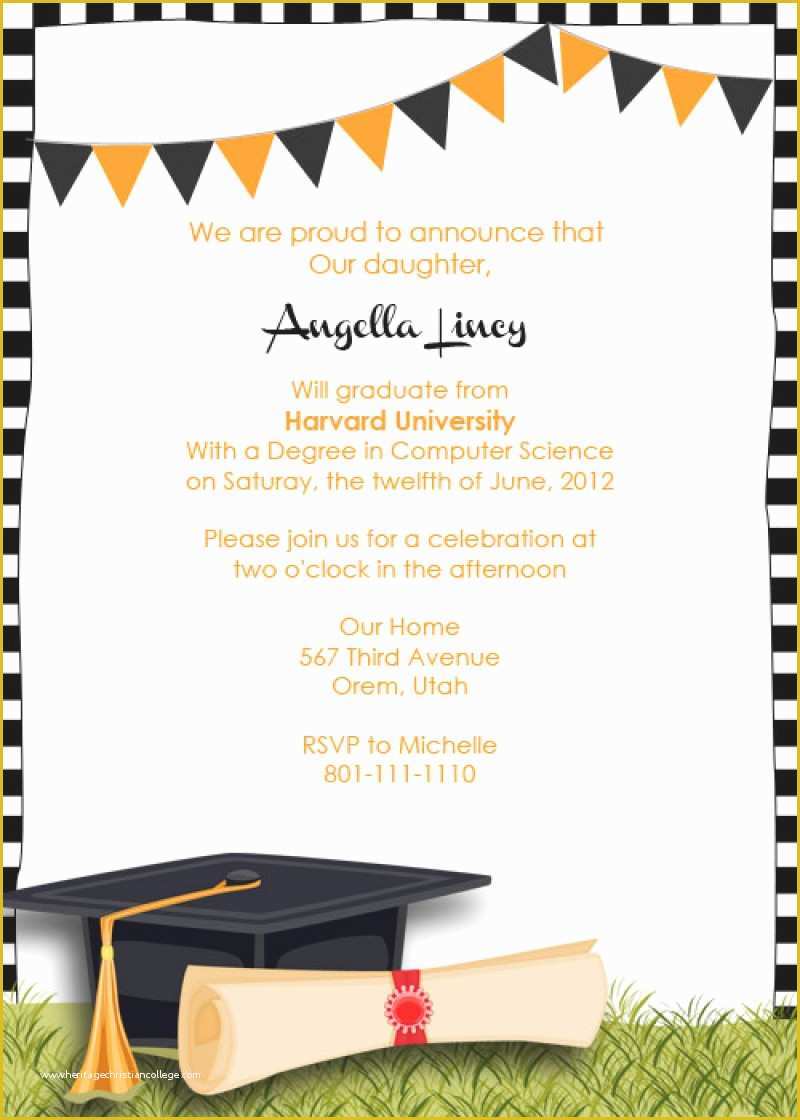 Free Graduation Announcements Templates Of Free Graduation Invitation Template 2012 – orderecigsjuice