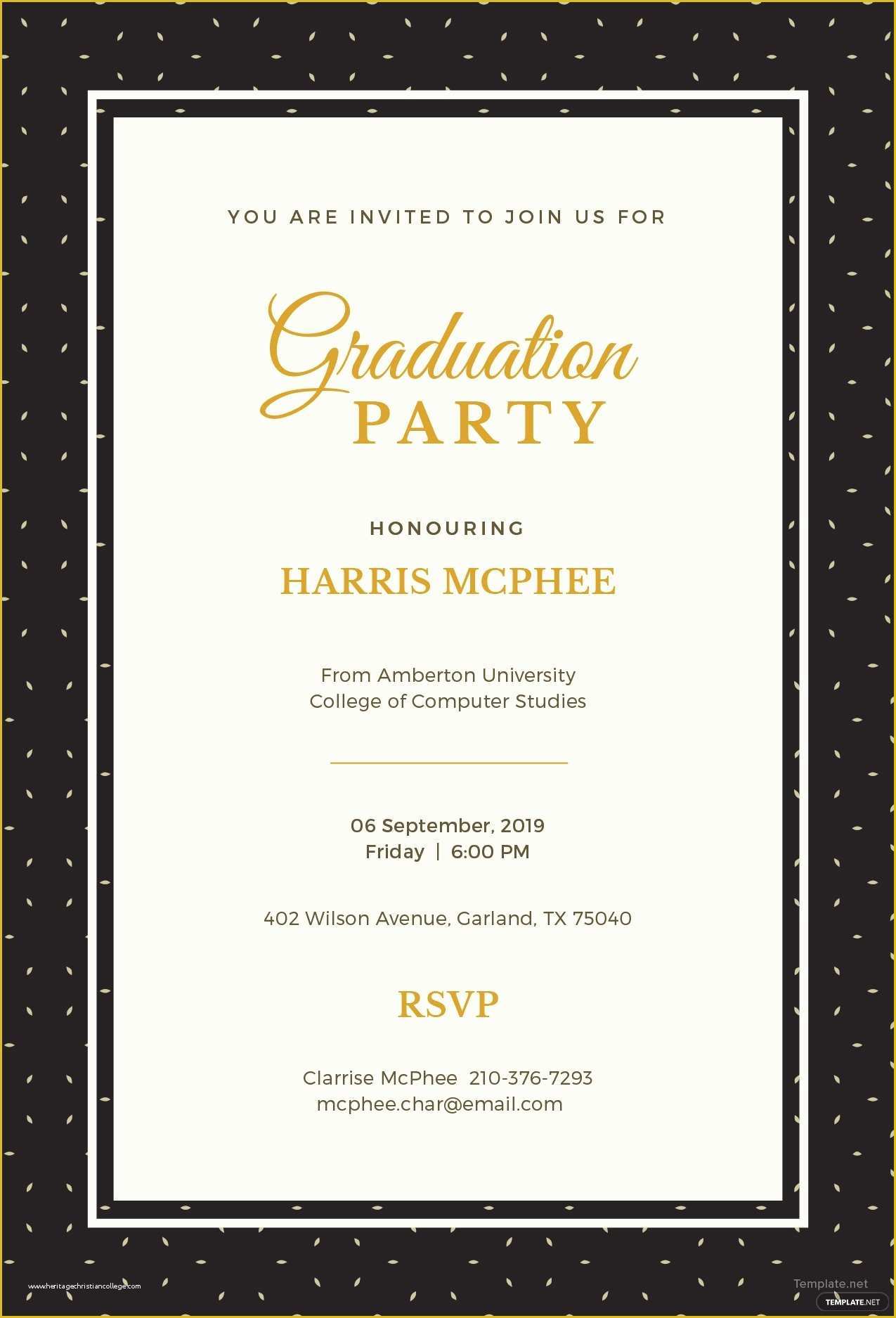 Free Graduation Announcements Templates Of Free Graduation Invitation Template In Adobe Shop