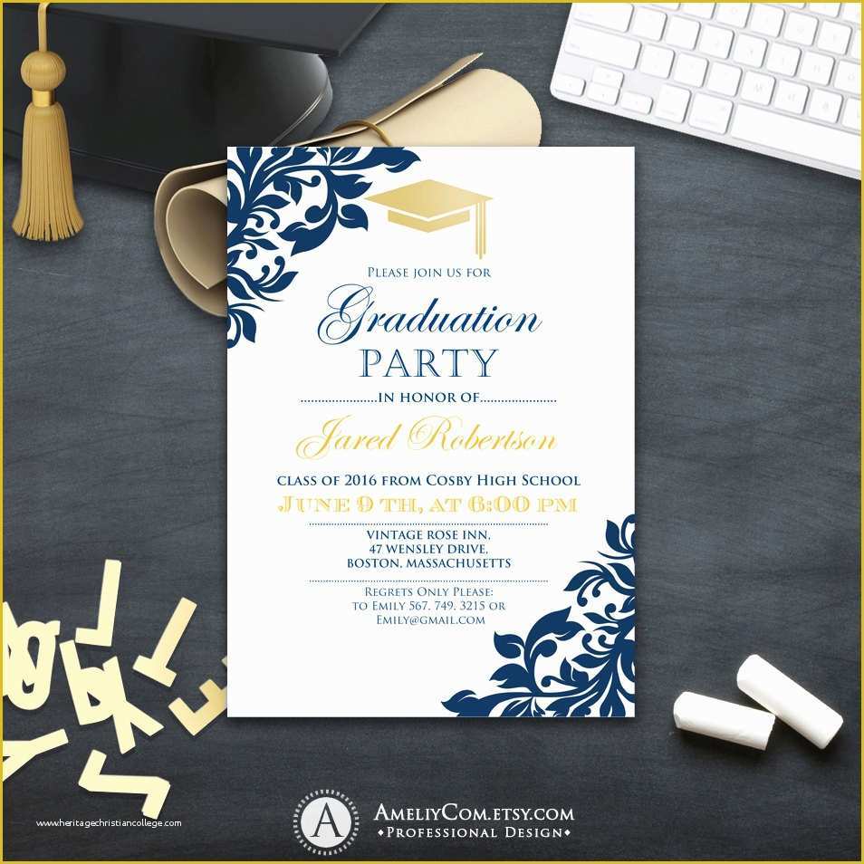 Free Graduation Party Invitation Templates Of Graduation Party Invitation Сollege Printable Template Boy