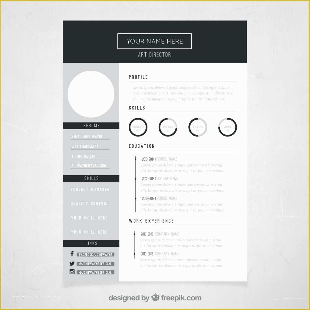 Free Graphic Design Resume Template Of 10 top Free Resume Templates Freepik Blog Freepik Blog
