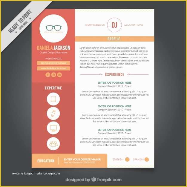 Free Graphic Design Resume Template Of Graphic Design Resume Template Vector