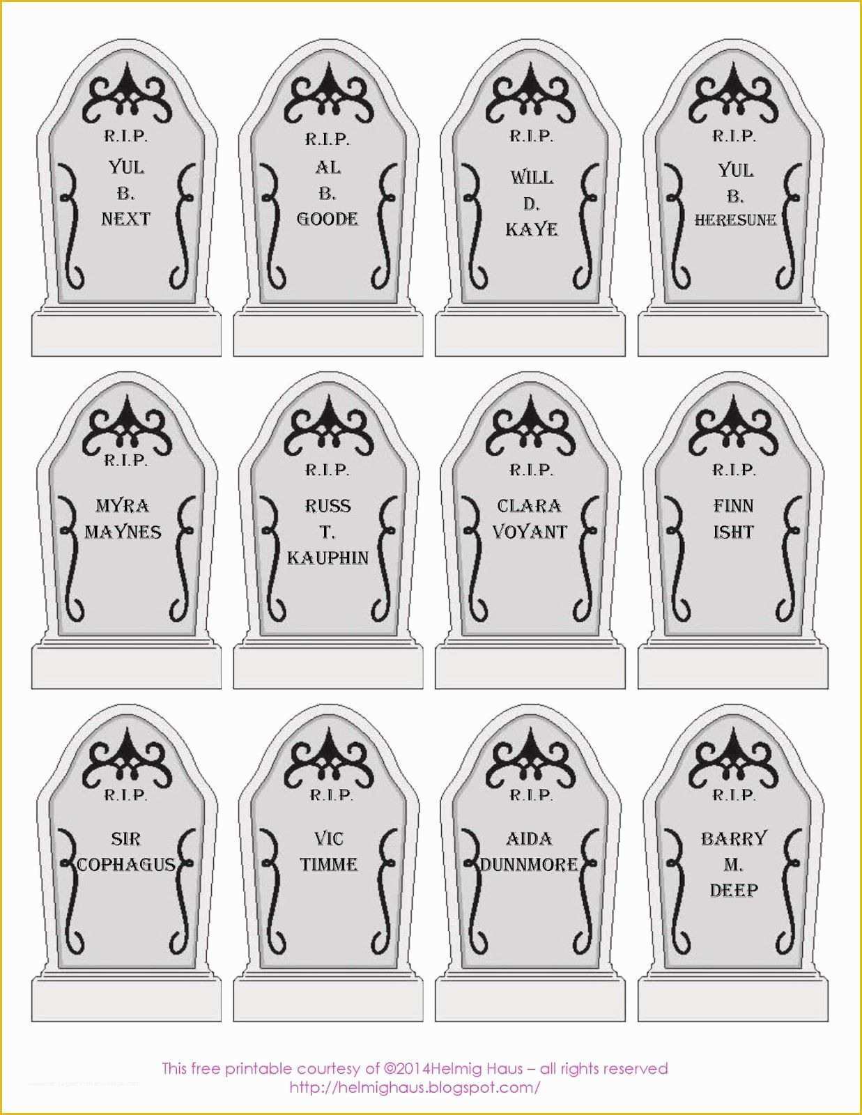 Free Gravestone Template Of Free Downloadable Spookingly Humorous tombstone