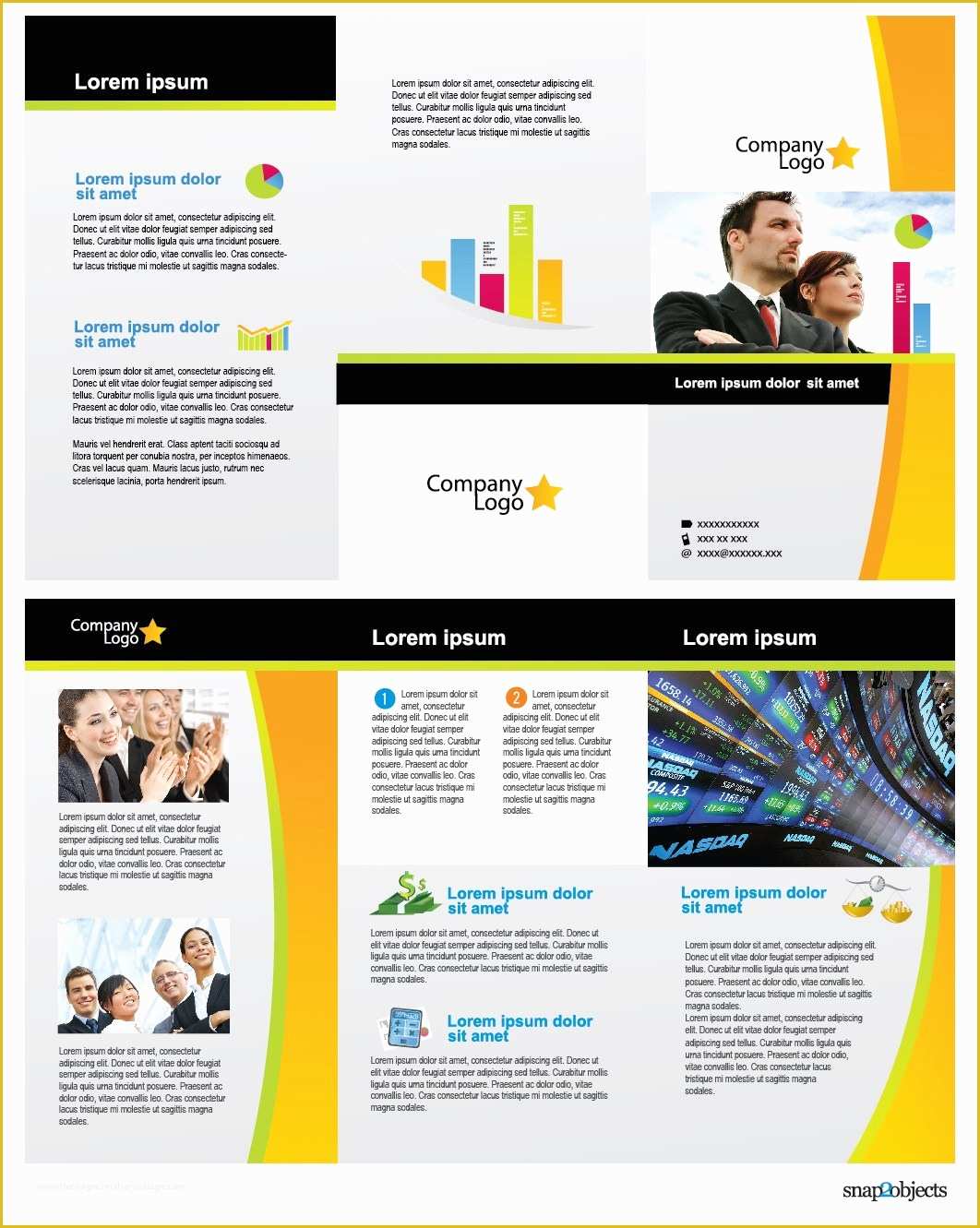 Free Handout Templates Of Free Business Vector Brochure Template In Illustrator