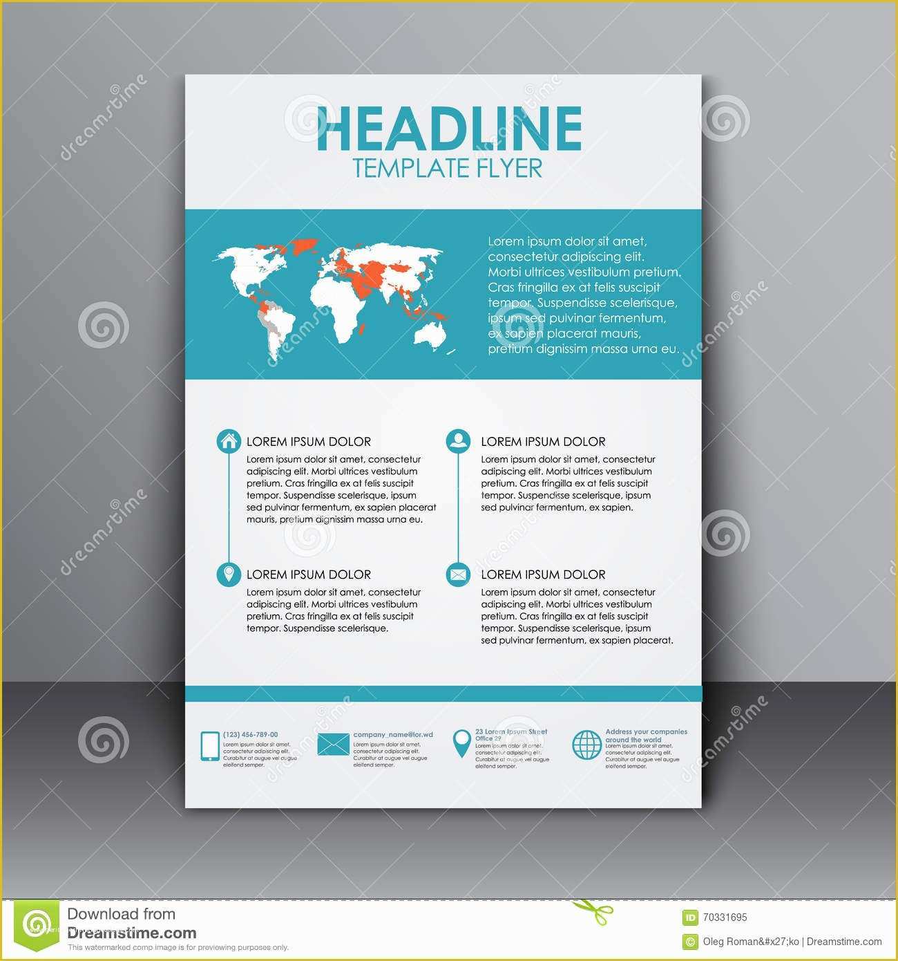 Free Handout Templates Of Template Flyer with Information for Advertising Stock