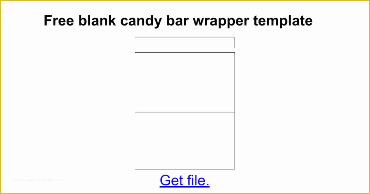 Free Hershey Bar Wrapper Template Of Candy Bar Wrapper Template for Word