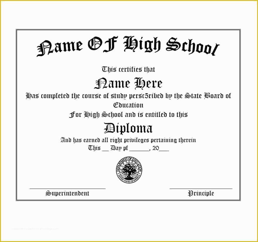 Free High School Diploma Templates Of 30 Real & Fake Diploma Templates High School College