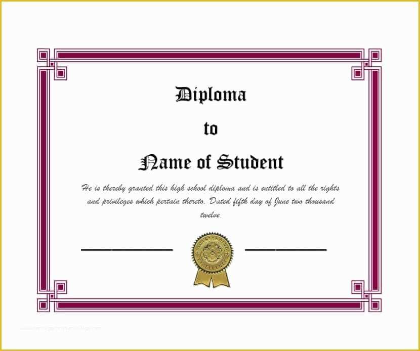 Free High School Diploma Templates Of 30 Real & Fake Diploma Templates High School College