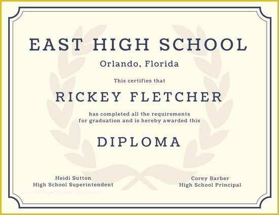 Free High School Diploma Templates Of 50 Free High School Diploma Template Printable