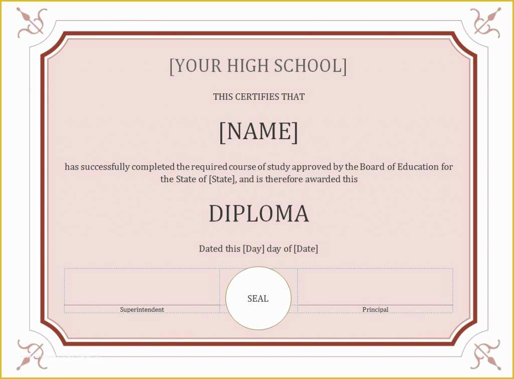 Free High School Diploma Templates Of 60 Free High School Diploma Template Printable