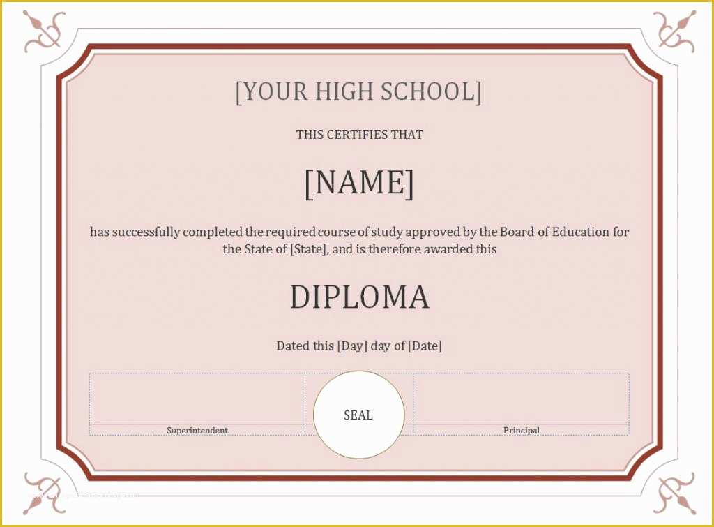 Free High School Diploma Templates Of 60 Free High School Diploma Template Printable