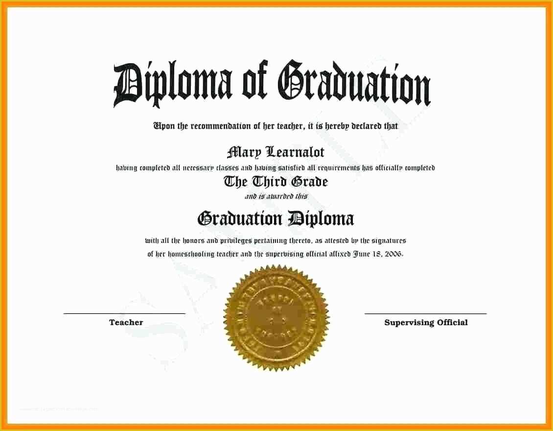 Free High School Diploma Templates Of 9 High School Diploma Template Word