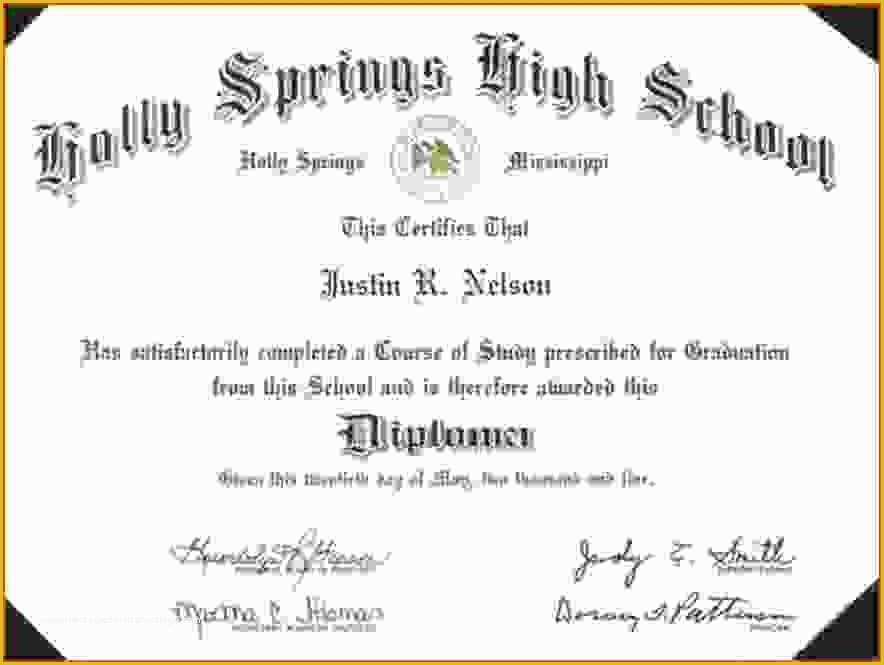 Free High School Diploma Templates Of Free High School Diploma Templates