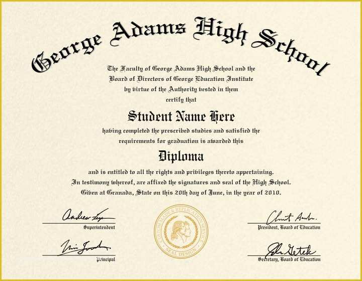 Free High School Diploma Templates Of High School Diploma Template Printable Certificate