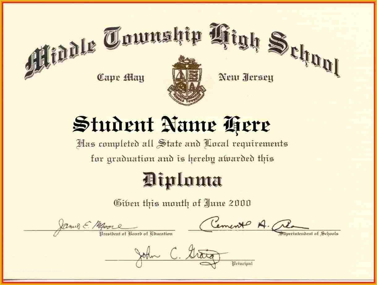 Free High School Diploma Templates Of High School Diploma Template Word Free Download