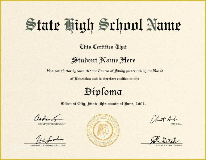 Free High School Diploma Templates Of Us High School Diploma Style 6