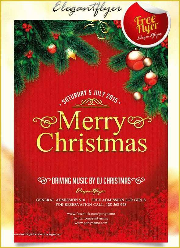 Free Holiday Flyer Templates Of 30 Best New Year and Christmas Free Flyers Psd Templates