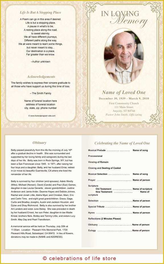 Free Homegoing Service Program Template Of Alexandria Printable Funeral Program Template