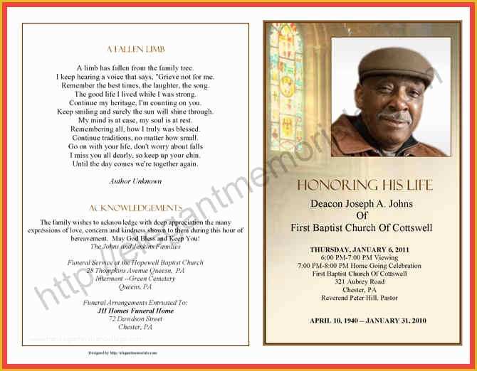 Free Homegoing Service Program Template Of Example Of Obituary Program