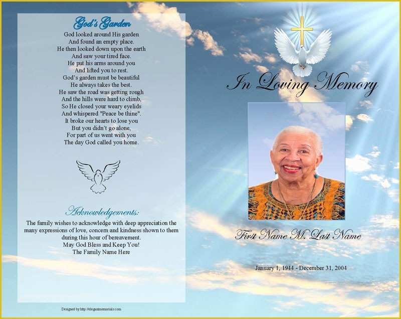 Free Homegoing Service Program Template Of Funeral Program Templates