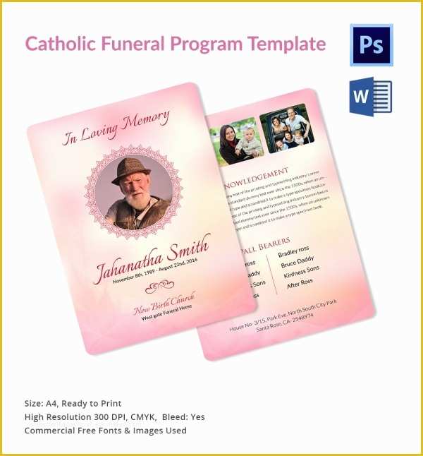 Free Homegoing Service Program Template Of Obituary Template 10 Free Word Psd format Download