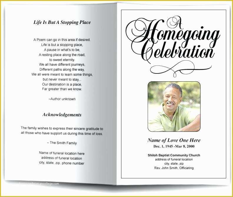 Free Homegoing Service Program Template Of Printable Funeral Program Template Free Editable
