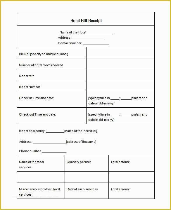 Free Hotel Receipt Template Of 15 Hotel Receipt Templates Doc Pdf Psd