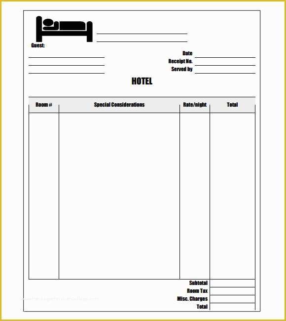 Free Hotel Receipt Template Of 17 Sample Hotel Receipt Templates Download