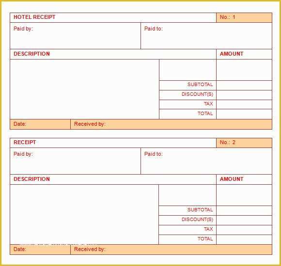 Free Hotel Receipt Template Of 17 Sample Hotel Receipt Templates Download