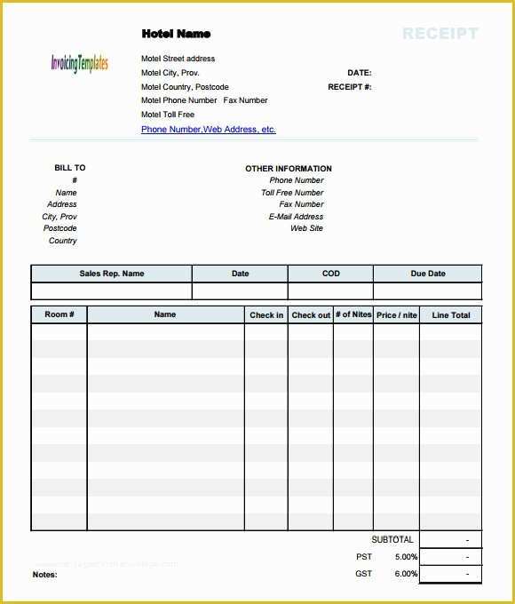 Free Hotel Receipt Template Of 17 Sample Hotel Receipt Templates Download