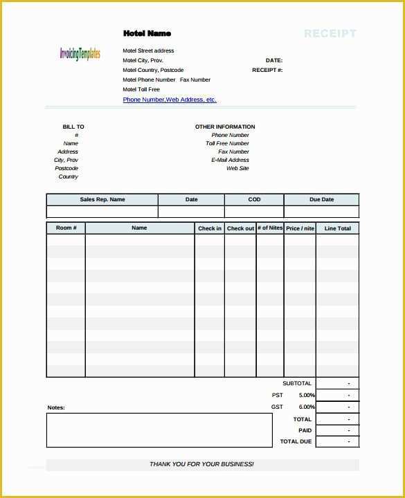 Free Hotel Receipt Template Of 20 Hotel Receipt Templates Pdf Doc