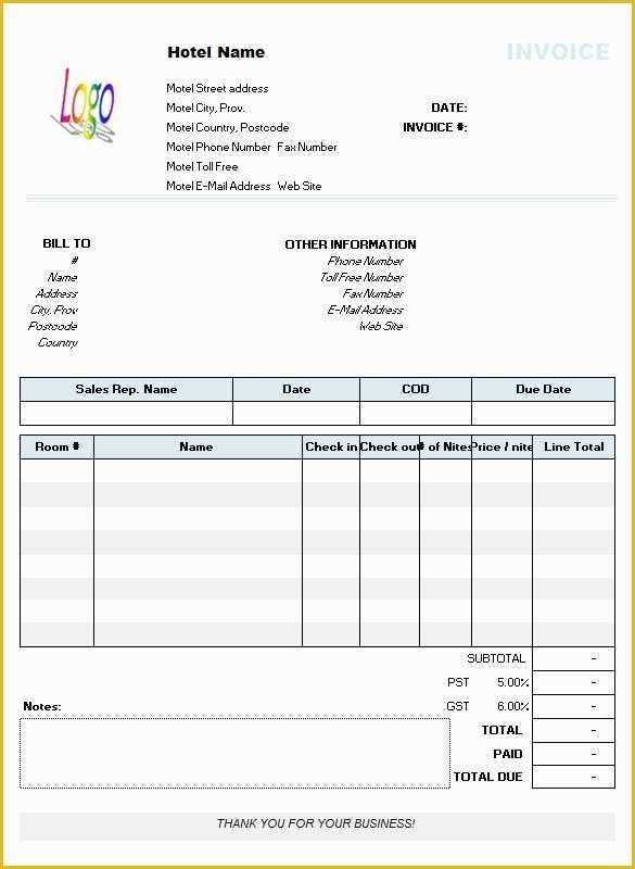 Free Hotel Receipt Template Of 60 Microsoft Invoice Templates Pdf Doc Excel