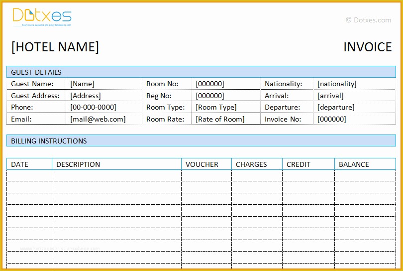 Free Hotel Receipt Template Of 8 Hotel Bill formats