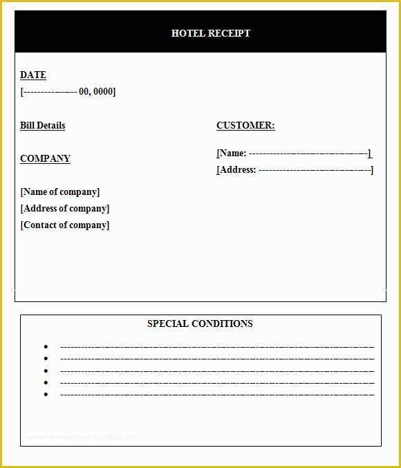 Free Hotel Receipt Template Of 9 Sample Hotel Receipt Templates Download In Word & Pdf