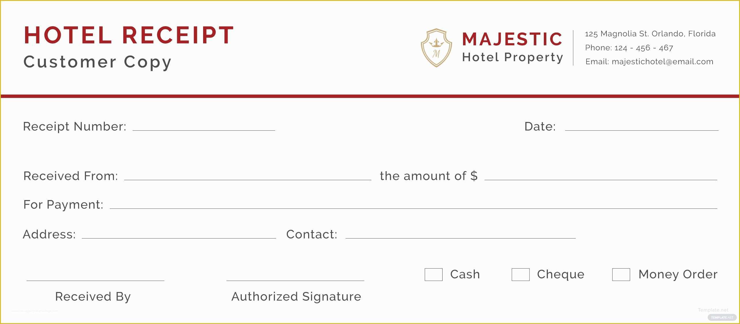 Free Hotel Receipt Template Of Free Hotel Receipt Template In Adobe Illustrator