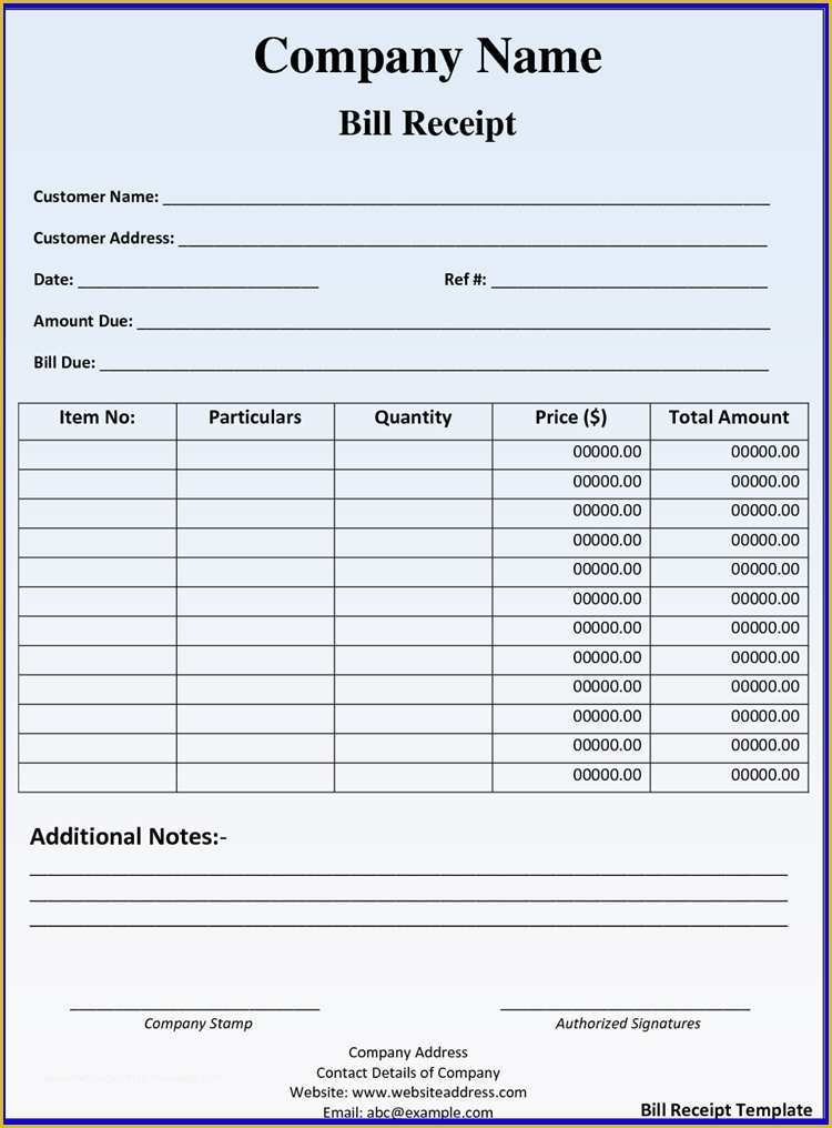 Free Hotel Receipt Template Of Hotel Bill format In Word