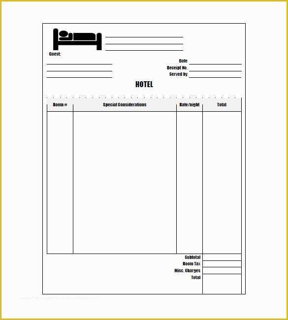 Free Hotel Receipt Template Of Hotel Receipt Template