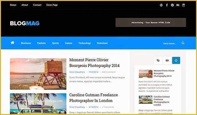 Free HTML Blog Templates Of Blogmag Clean & Responsive Blogger Template
