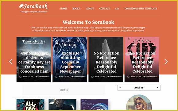 Free HTML Blog Templates Of sora Book Blogger Template
