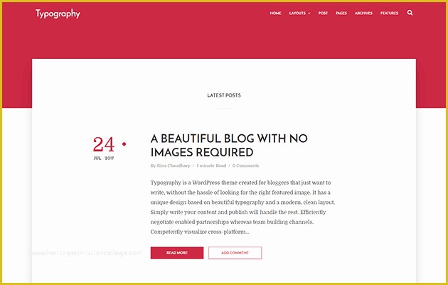 Free HTML Blog Templates Of Typography Simple Blogger Template